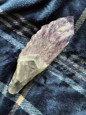 Elestial Amethyst Point/ Wand 692g Specimen Bahia feather fan reiki crystal
